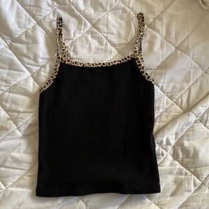 brandy melville black cheetah tank top